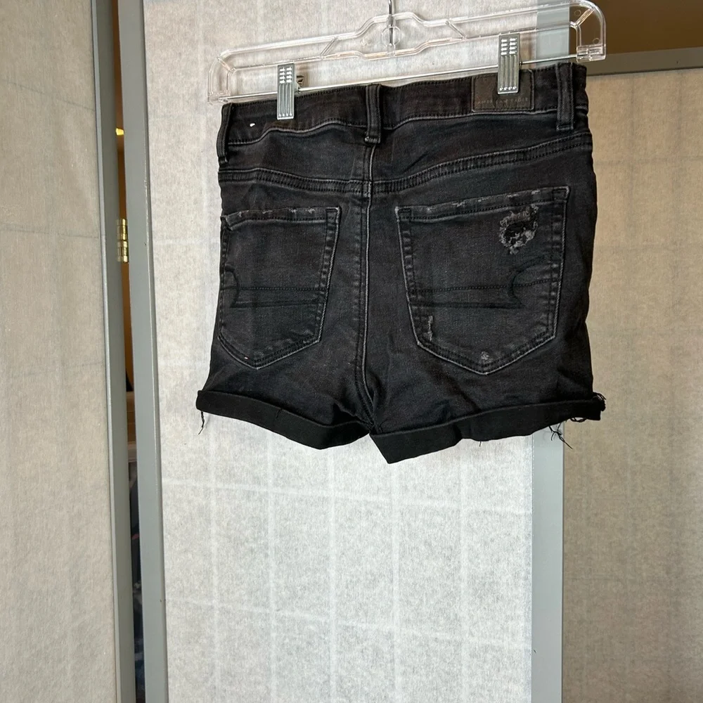 American Eagle black 3” jean shorts